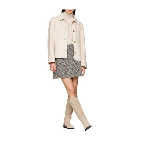 TOMMY HILFIGER Gonna corta Gonna Donna in tweed con bottoni Check cammello - Francavilla Moda